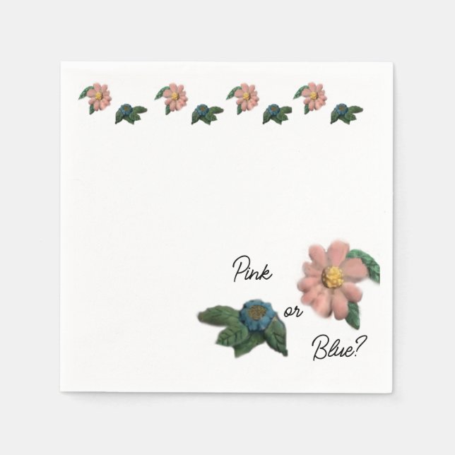 Serviette En Papier Rose ou Bleu ? Baby shower de révélation de genre  (Devant)