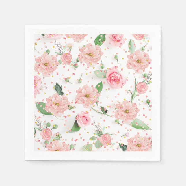 Serviette En Papier Rose Paradise (Devant)