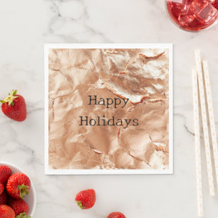 Serviette En Papier Rose Peach Gold Glam