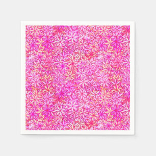 Serviette En Papier rose, pêche, orchidée et fleurs de corail