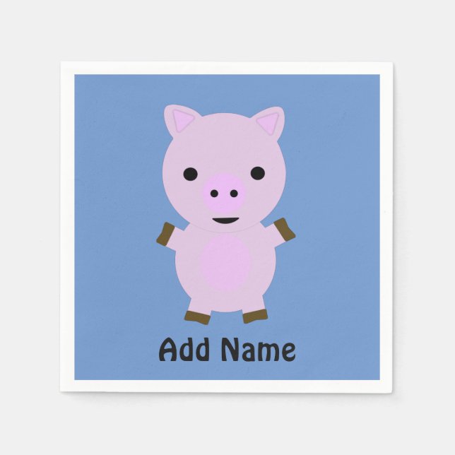 Serviette En Papier Rose Piggy (Devant)