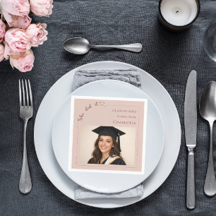 Serviette En Papier Rose poudré photo Elle l'a fait Fête de fin d'étud