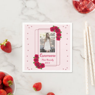 Serviette En Papier Rose Quinceañera