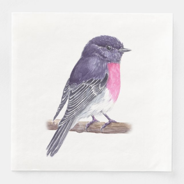 Serviette En Papier Rose robin (Devant)