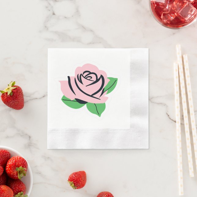 Serviette En Papier Rose rose (En situation)