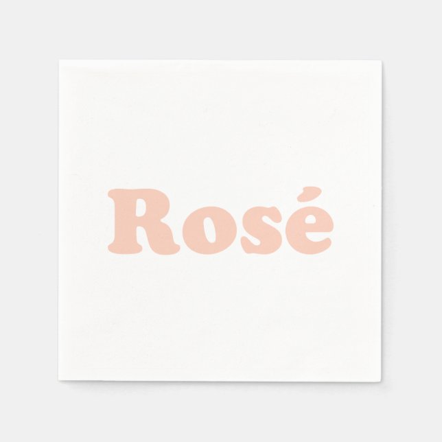 Serviette En Papier Rose rose clair blanc moderne typographie girly ch (Devant)