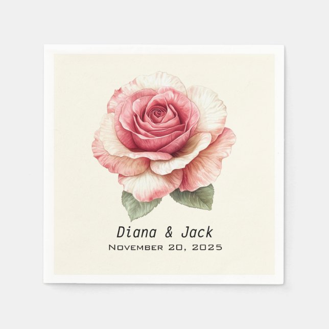 Serviette En Papier Rose rose délabrée (Devant)