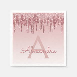 Serviette En Papier Rose Rose Gold Parties scintillant et étincelle Mo