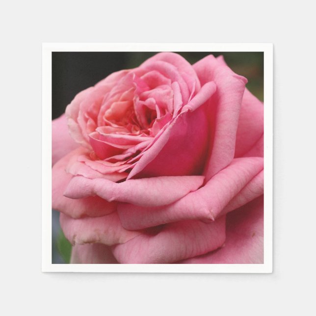 Serviette En Papier Rose rose I Jolie photo florale (Devant)