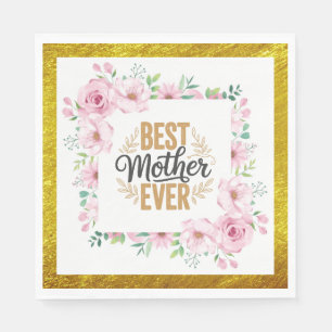 Serviette En Papier Rose rose maman Fête des mères Je suis la meilleur