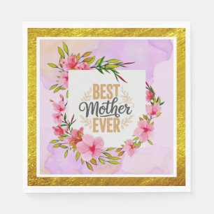Serviette En Papier Rose rose maman Fête des mères Je suis la meilleur