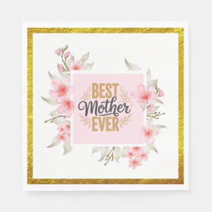Serviette En Papier Rose rose maman Fête des mères Je suis la meilleur