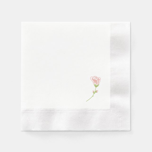 Serviette En Papier Rose rose pâle simple | Serviettes blanches (Devant)