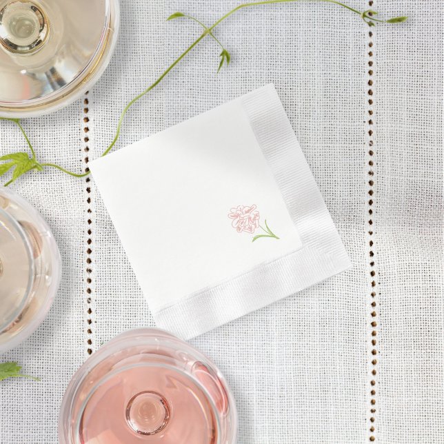 Serviette En Papier Rose rose pâle simple | Serviettes blanches (Créateur téléchargé)