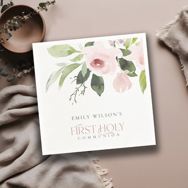 SERVIETTE EN PAPIER ROSE ROSE ROSE DOUCE ROSE FLORALE PREMIER SAINT CO (Créateur téléchargé)