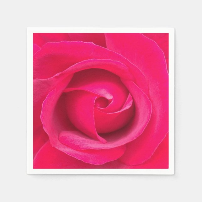 Serviette En Papier Rose rose rouge romantique (Devant)