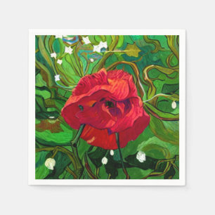 SERVIETTE EN PAPIER ROSE ROUGE 