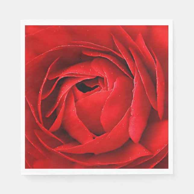 SERVIETTE EN PAPIER ROSE ROUGE (Devant)
