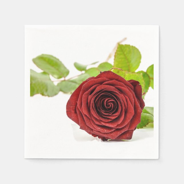 Serviette en papier rose rouge élégante (Devant)