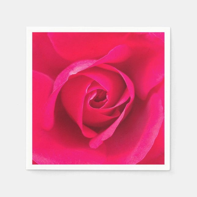 Serviette En Papier Rose rouge romantique v2 (Devant)