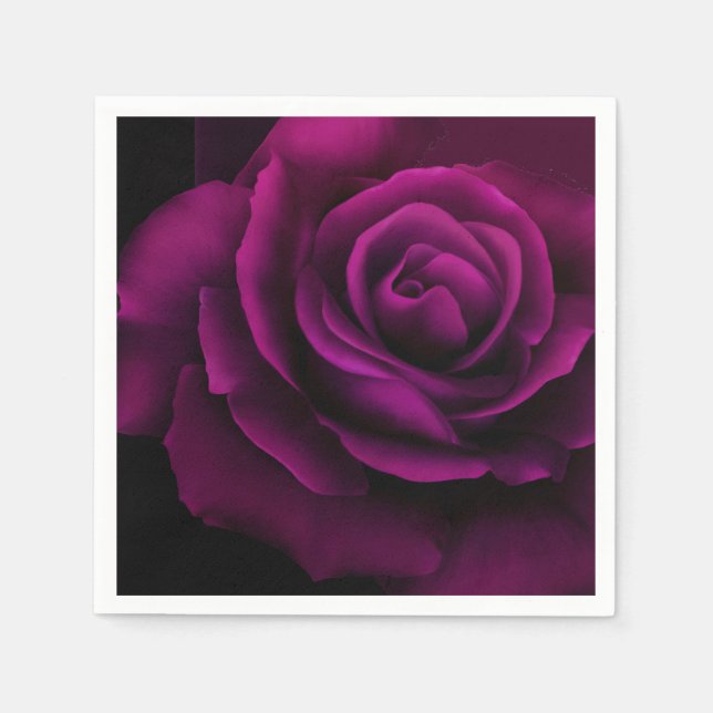 Serviette En Papier Rose rouge violet gothique (Devant)