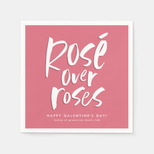 Serviette En Papier Rosé sur rose amusant rose Galentine's ami party