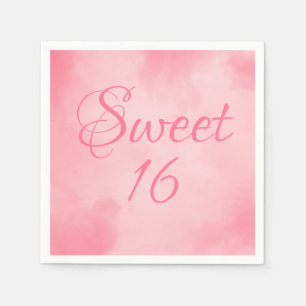 Serviette En Papier Rose Sweet 16 Anniversaire