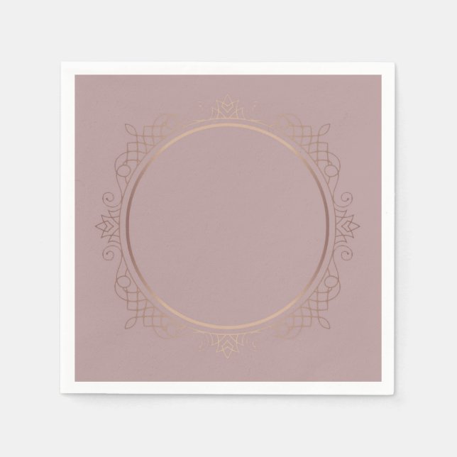 Serviette En Papier Rose tendance Gold personnalisé Modèle vierge Élég (Devant)