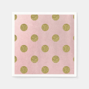 Serviette En Papier Rose tendre Paillettes Or Glamour Points de danse 