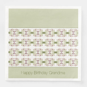 Serviette En Papier Rose Vert Et Blanc