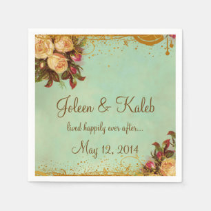 Serviette En Papier Rose victorien élégante serviettes personnalisées