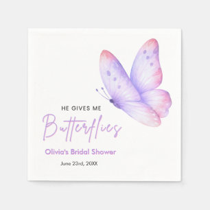 Serviette En Papier Rose Violet Il Me Donne Des Papillons Enterrement