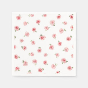 Serviette En Papier Rosebud rose eau-forte rose blanc vintage