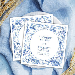 Serviette En Papier Roses Bleues Romantiques Toile Personnalisée Maria