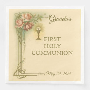 Serviette En Papier Roses catholiques de centre serveur de calice de
