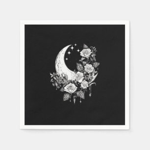 Serviette En Papier Roses de lune - Goth romantique - Whimsigoth Witch