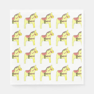 Serviette En Papier Roses d'été Dala Cheval Papier Napkins