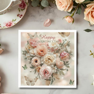 Serviette En Papier Roses du Jardin Émouvant Fête du Thé Galentine Flo