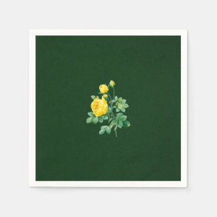 Serviette En Papier Roses et Rosebustes jaunes