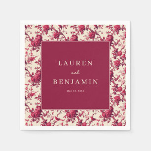Serviette En Papier Roses Fleurs Romantiques Marron