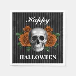 Serviette En Papier Roses gothiques et Halloween heureux