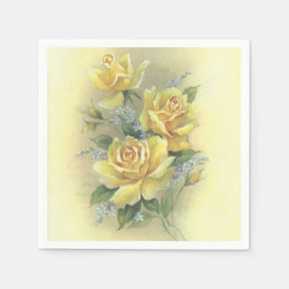 Serviette En Papier Roses jaunes