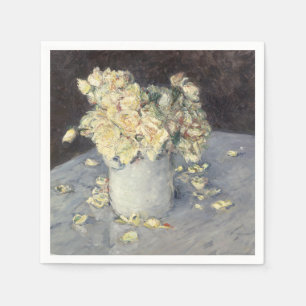 Serviette En Papier Roses jaunes dans un vase de Caillebott Impression