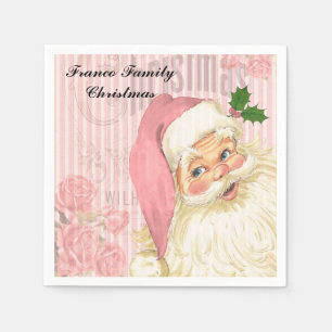 Serviette En Papier Roses Monogramme Saint Nicolas Victorien Vintage R