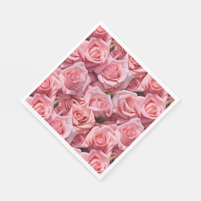 Serviette En Papier Roses Papier-serviettes rose (Coin)