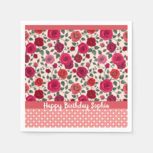 Serviette En Papier Roses Poussiéreuses Roses Douces Personnalisées 