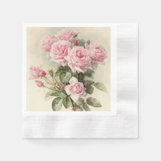 Serviette En Papier Roses romantiques victoriens vintages