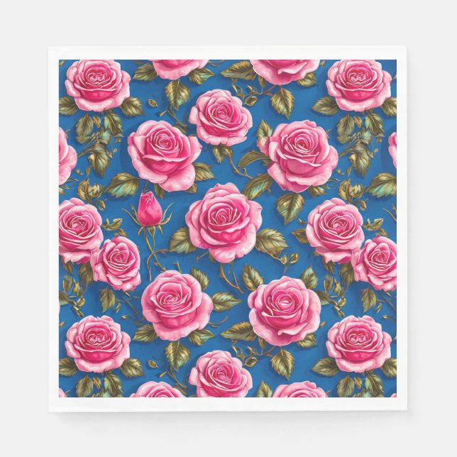 Serviette En Papier Roses roses (Devant)