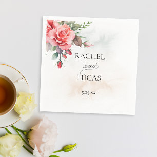 Serviette En Papier Roses roses roses roses romantiques