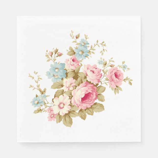 Serviette En Papier Roses roses roses roses Vintages (Devant)